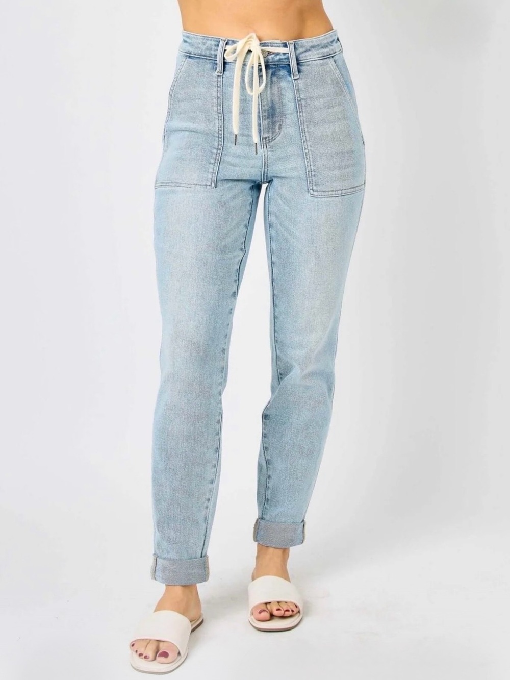 Judy Blue Vintage Wash Button Cuffed Joggers - Size 5/27